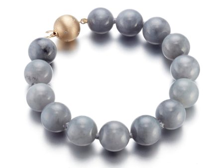 12mm Gray Jade Bead Bracelet Discount