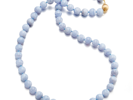 Blue Lace Agate Long Necklace Sale