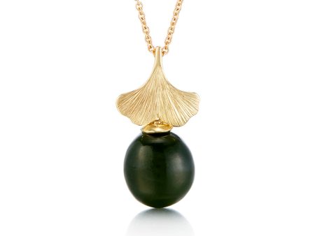 Ginkgo Green Nephrite Jade Pendant Necklace Fashion