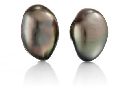 15mm Gray Keshi Tahitian Pearl Earrings Supply