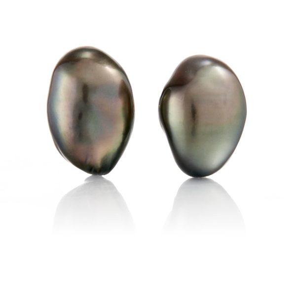 15mm Gray Keshi Tahitian Pearl Earrings Supply