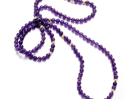 Amethyst & Gold Rope Necklace Sale