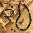 12mm Black Nephrite Jade Bead Necklace, 18  Discount