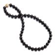 12mm Black Jade Bead Necklace, 22  Sale